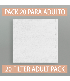 Pack ADULTO 10 o 20 filtros de reemplazo para mascarilla higiénica reutilizable