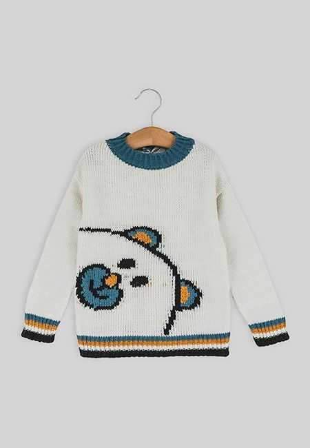 Jersey jacquard cuello caja