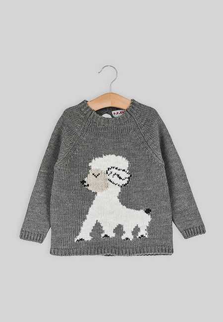 Jersey jacquard cuello caja